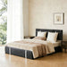 Upholstered Platform Bed Frame With Adjustable LED Headboard, USB C-Charging, Hydraulic Lift Home Essentials