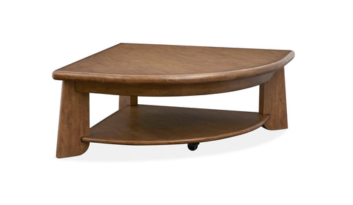Tanner - Pie Shaped Lift Top Cocktail Table With Casters - Tawny Brown Magnussen Furniture