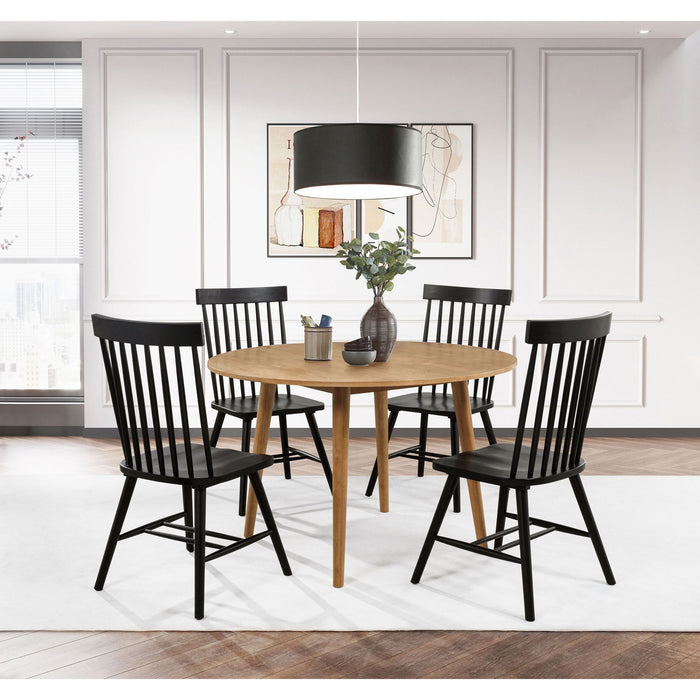 Finley - 5 Piece Dining Set With Round Table And Spindle Back Chairs Furniture Max