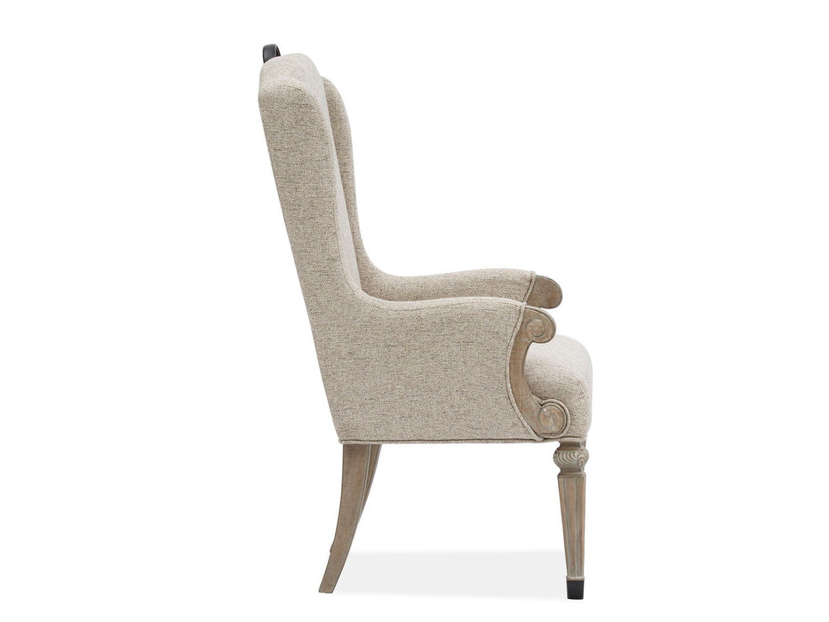 Marisol - Upholstered Host Arm Chair (Set of 2) - Fawn Magnussen Furniture