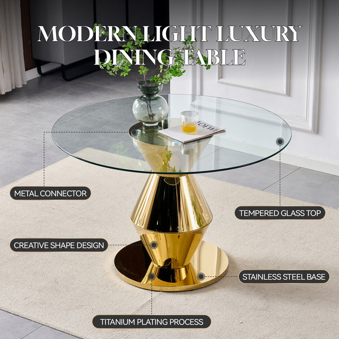 Round Dining Table - Gold Home Essentials