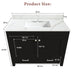 Bathroom Vanity Set, Fluted Cabinet, Soft Close Doors & Drawers - Black Home Essentials