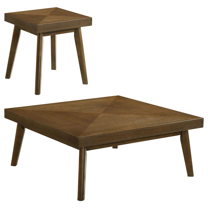 Aidan - 2 Piece Square Coffee And End Table Set - Walnut Furniture Max