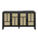Sideboard Buffet Cabinet With 4 Doors & Adjustable Shelves - Black Home Essentials