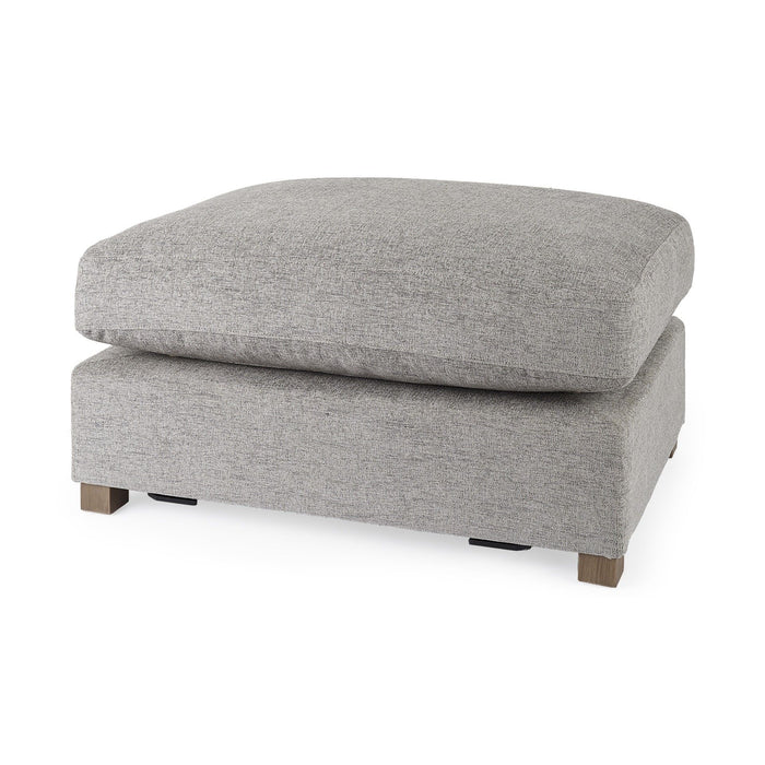 Polyester Cocktail Ottoman - Gray / Brown