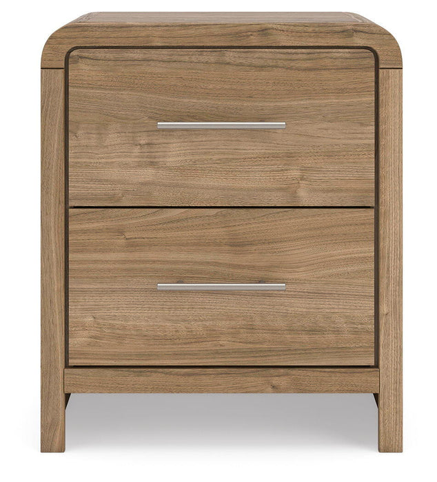 Gramburg - Two Drawer Night Stand - Warm Natural Brown Signature Design by Ashley®