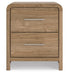 Gramburg - Two Drawer Night Stand - Warm Natural Brown Signature Design by Ashley®