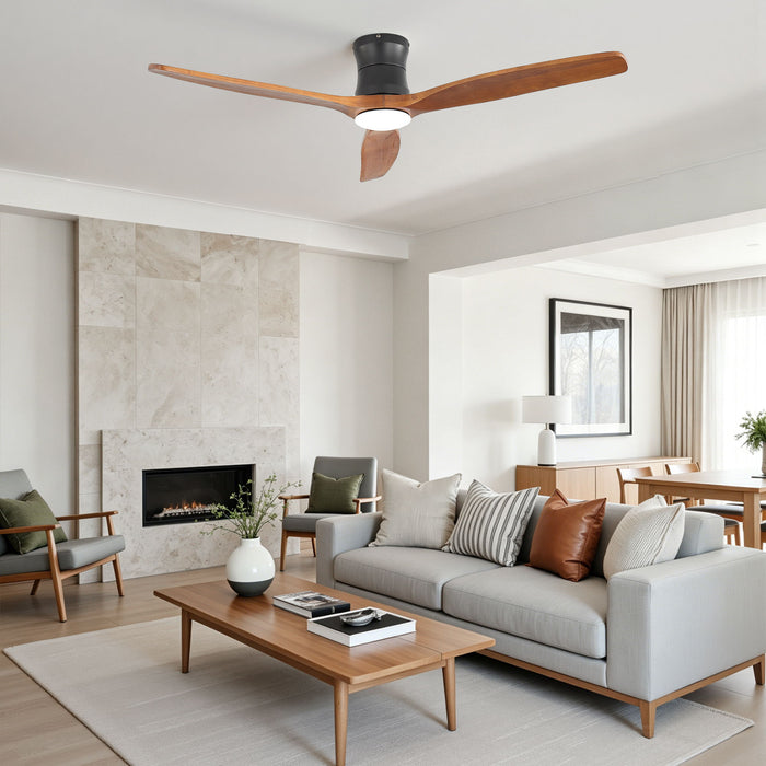 52" Ceiling Fan With Light, Dimmable DC Reversible Motor, 3 Blades Daily Nest