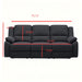 3 Seat Manual Reclining Sofa With Deep Recline - Black Home Essentials