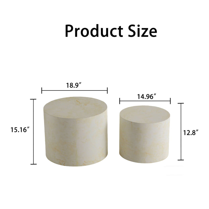 Modern Round Nesting Coffee Table (Set of 2) Home Essentials