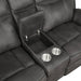 Franklin - Upholstered Padded Arm Reclining Loveseat With Center Console - Charcoal Furniture Max