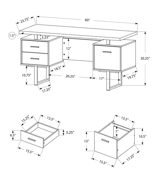 Computer Desk For Home Office, Laptop, Left, Right Set - Up, Storage Drawers, Modern - White 8th Street