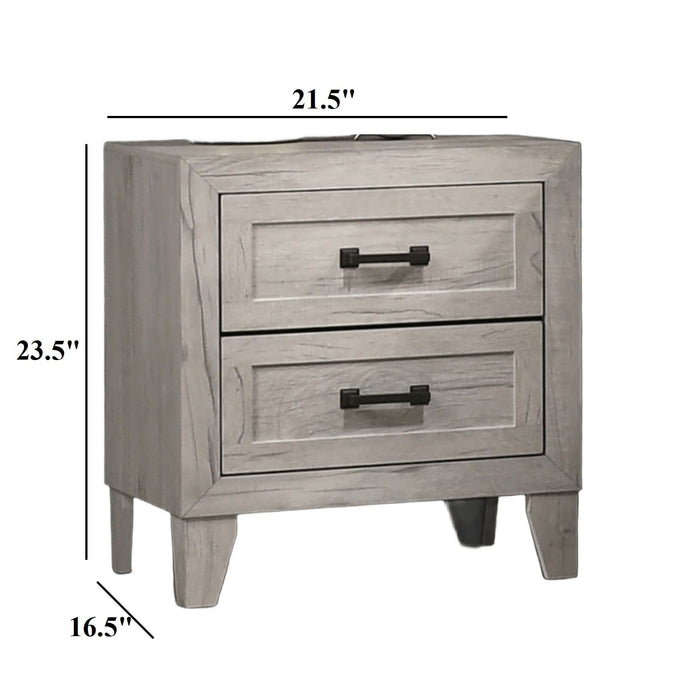 Nightstand, Bedside Table - White Washed Home Essentials