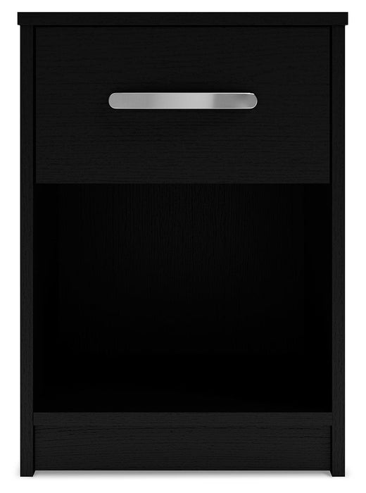Finch - One Drawer Night Stand - Black Signature Design by Ashley®