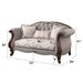 Miyeon - Loveseat With 3 Pillows - Fabric & Cherry ACME