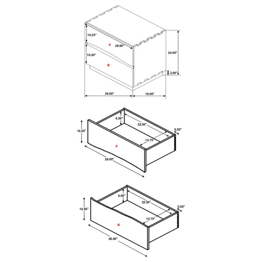 2 Drawer Nightstand With Drawer - Brown Furniture Max