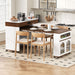 Extendable Dining Table With Folding Top, Rolling Kitchen Island With Drawers And Power Outlet Hearth and Haven