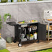 Outdoor Grill Table With Sink, Worktable Kitchen Cabinet Island With Wheels & Foldable Top - Black Daily Nest