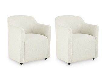 Radkin - Dining Upholstered Arm Chair (Set of 2) - Off White Signature Design by Ashley®