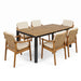 7 Piece Outdoor Patio Dining Set With & 6 Arm Chairs Noble House