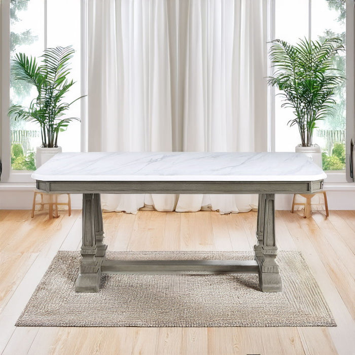 Zumala - Dining Table - Marble Top & Weathered Oak ACME