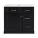 Modern Bathroom Vanity With Sink, 4 Drawers, Soft-Close Door, Adjustable Shelf Hearth and Haven