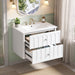 Floating Bathroom Vanity With Oval Knobs & Round Edge, Soft Close Drawer Slides Hearth and Haven
