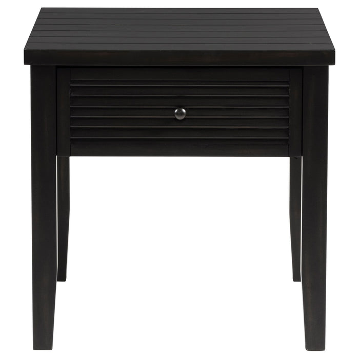 Sutter - 1 Drawer Square End Table - Dark Brown