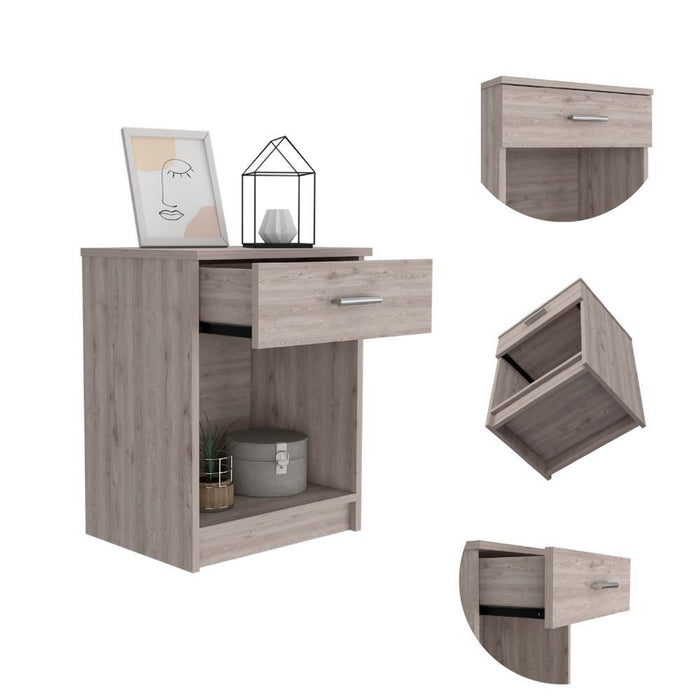 Sophisticated And Stylish Eco Nightstand - Light Gray