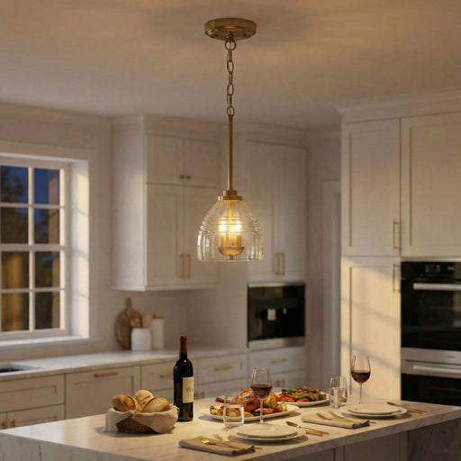 Ember - 3 Candle Lights Chain Pendant - Clear / Gold Ashcroft Furniture