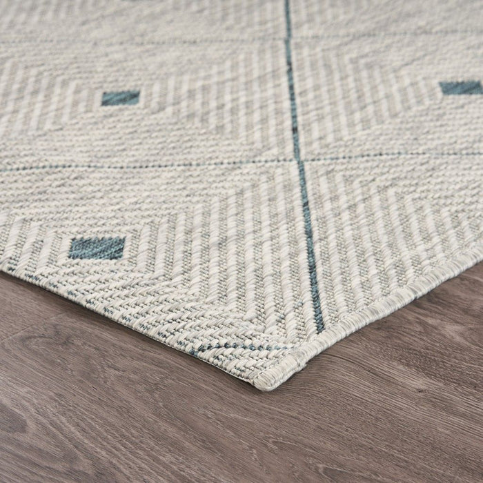 2' X 3' Outdoor / Indoor Area Rug - Blue / Gray