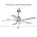 52" Ceiling Fan With Dimmable LED Light And 6 Speed Remote Control - Cement Gray Daily Nest
