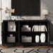 TV Stand For TVs Up To 65", Modern Entertainment Center Media Console Cabinet With 2 Spacious Storage Space, Solid Wood Legs For Living Room Hearth and Haven