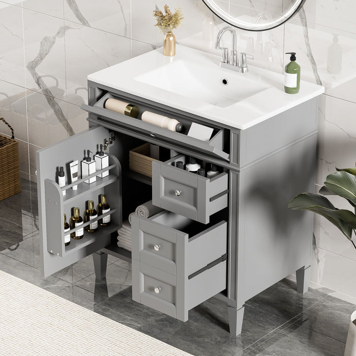 Bathroom Vanity With Top Sink, 2 Drawers & Tip Out Drawer Hearth and Haven