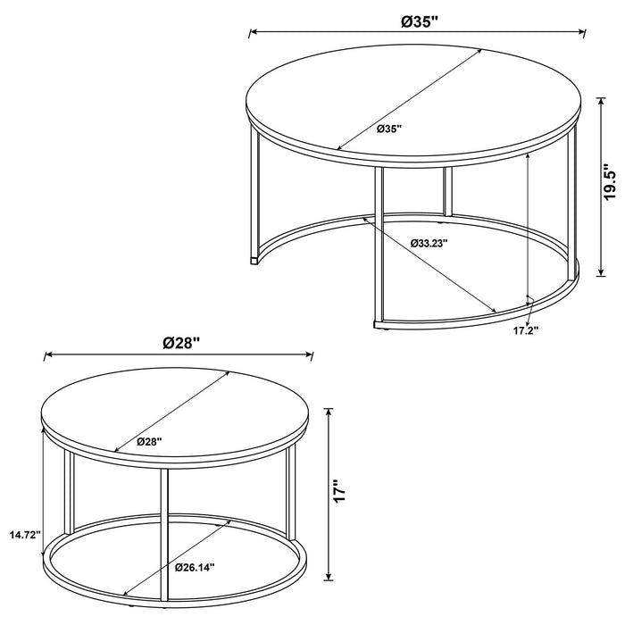 Hanover - 2 Piece Round Nesting Coffee Tables - Gray Furniture Max