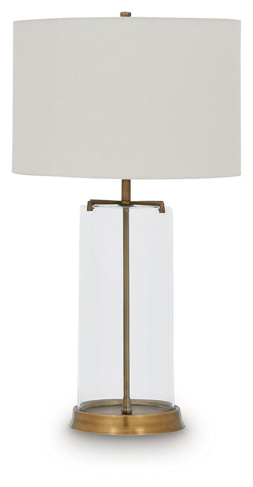 Gizeh - Glass Table Lamp - Clear / Gold Finish Signature Design by Ashley®