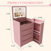 Flip Mirror Vanity Desk With Adjustable LED Lights & Stool For Bedroom Home Essentials