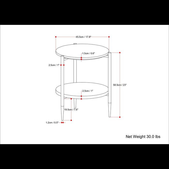 Wagner - Round Marble & Wood Table Simpli-Home