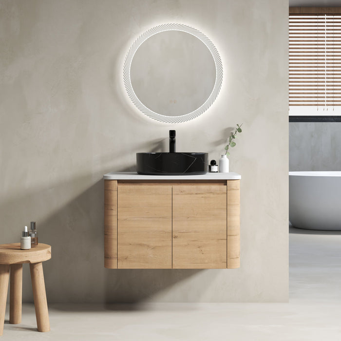 Wall Mounted Bathroom Vanity With Art Sink & 1 Soft Close Door Home Essentials