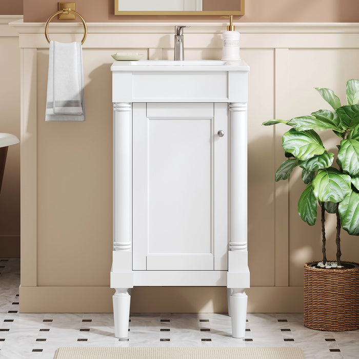 French Style Bathroom Cabinet With Sink, Adjustable Shelf Hearth and Haven