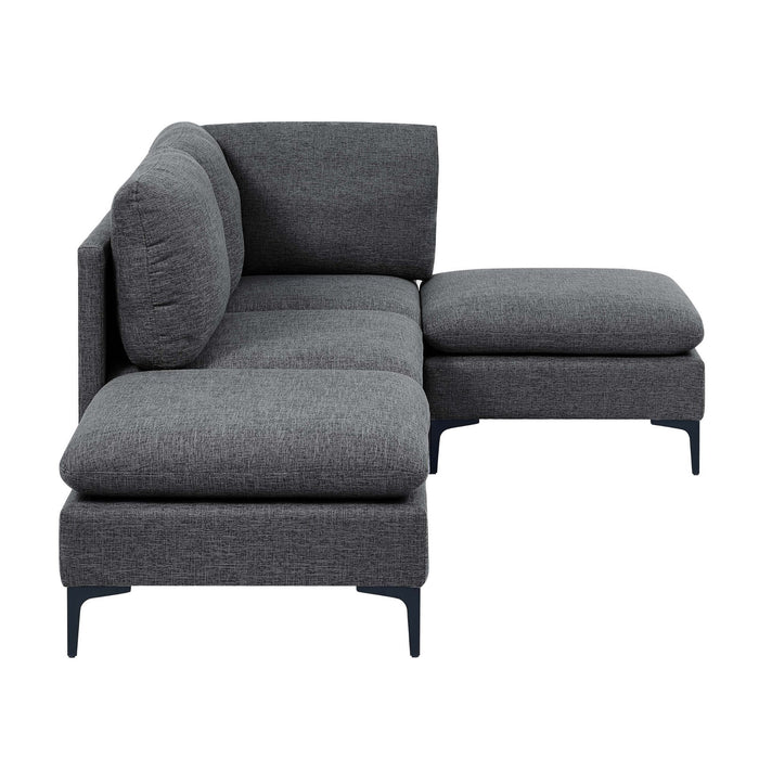 Upholstered Modular Sectional With Tall Legs, Medium Firm Seat Home Essentials