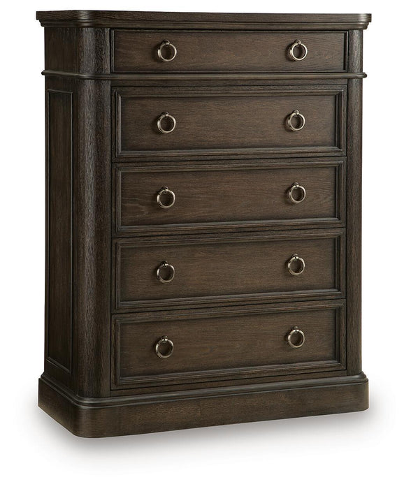 Wickenger - Five Drawer Chest - Dark Brown Signature Design by Ashley®