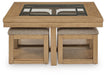 Wittenmyer - Cocktail Table With 4 Stools (Set of 5) - Natural / Black Signature Design by Ashley®