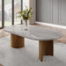 Darcy - Dining Table - Natural Marble Top & Dark Walnut ACME