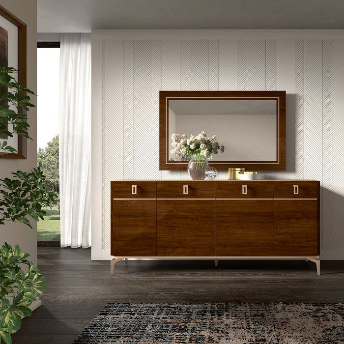 Eva - Mirror For Buffet - Dark Brown Status Italy