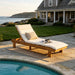 Chaise Lounge With Multi Fold Cushion, 3 Position Adjustable Backrest For Patio - Beige / Teak Noble House