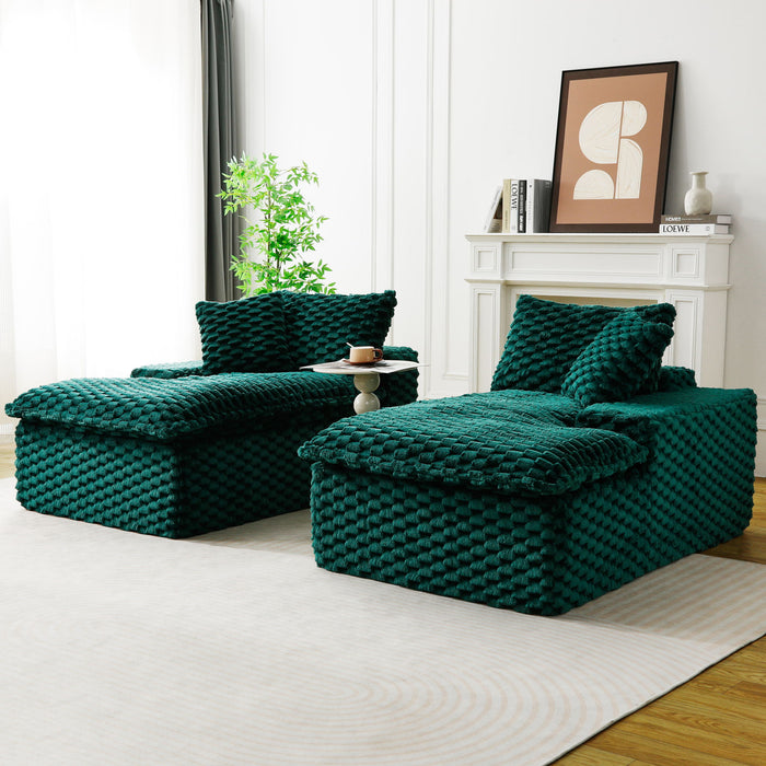 Double Chaise Lounge With Full Compressed Sponge Home Essentials