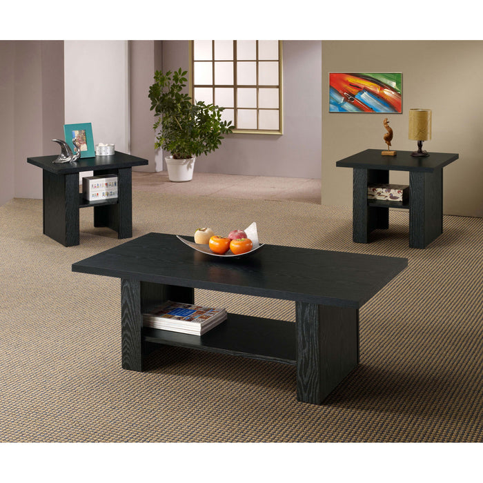 Salton - 3 Piece Coffee Table Set - Black Furniture Max