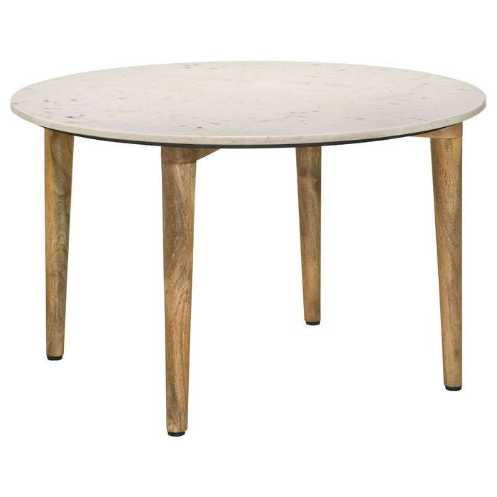 Leska - Round Coffee Table - White