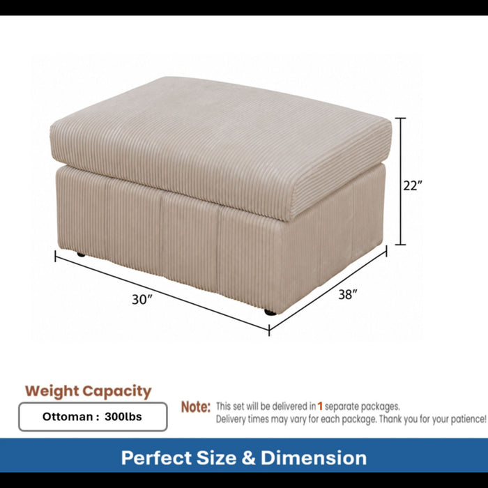 Oversized Ottoman Footrest, Living Room Accent Home Essentials